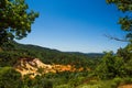 View of the Colourful Ochres of the French Provencal Colorado in Rustrel France