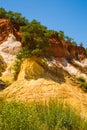 View of the Colourful Ochres of the French Provencal Colorado in Rustrel France