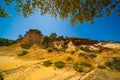 View of the Colourful Ochres of the French Provencal Colorado in Rustrel France