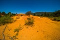 View of the Colourful Ochres of the French Provencal Colorado in Rustrel France