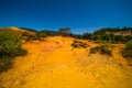 View of the Colourful Ochres of the French Provencal Colorado in Rustrel France