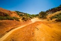 View of the Colourful Ochres of the French Provencal Colorado in Rustrel France