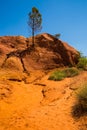 View of the Colourful Ochres of the French Provencal Colorado in Rustrel France