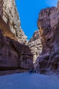 A view of colourful rocks around the path leading to the ancient city of Petra, Jordan Royalty Free Stock Photo