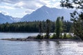 View of Colter Bay in Grand Teton National Park, on Jackson Lake in Wyoming Royalty Free Stock Photo