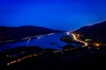 View of the Columbia River at night from Rowena Crest Overlook, Royalty Free Stock Photo