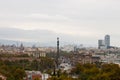 View of Columbus Monument and Barcelona city