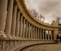 View of the columns next to the Monument to Alfonso XII in the Retiro Park, Madrid Travel concept Royalty Free Stock Photo