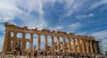View of the columns of the Parthenon - the ancient temple of the Acropolis in Athens. Royalty Free Stock Photo