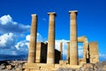 Acropolis in Lindos in Rhodes Island, Greece Royalty Free Stock Photo