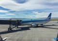 Comandante Armando Tola International Airport in El Calafate, Santa Cruz Province, Patagonia Argentina. Royalty Free Stock Photo