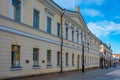 View of a commercial street in Kuopio, Finland.