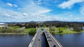 View of Commonwealth avenue and bridge over Burley Griffin lake in Canberra, Australia Royalty Free Stock Photo