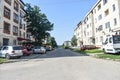 View of the communist blocks and urban decay in the small mining town Berbesti. Romania, Valcea County, Berbesti Alunu 20.06.2019 Royalty Free Stock Photo