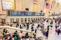 view of commuters and tourists flood the grand central station during the afternoon rush hour in New York