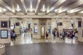 view of commuters and tourists flood the grand central station during the afternoon rush hour in New York