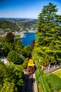 View of the Como Brunate funicular in Lake Como, Nothern Italy