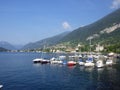 View at Como Lake and boats Royalty Free Stock Photo