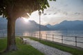 View of Como lake on sunset in Bellagio, Italy Royalty Free Stock Photo