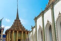 View of complex of Temple of Emerald Buddha in Bangkok Royalty Free Stock Photo