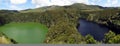 View of Comprida and Negra lakes, Flores Island, Azores, Portugal Royalty Free Stock Photo