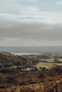 View of a Compton Bishop village from Mendip Hills, UK