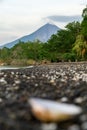 View of the Concepcion Volcano with blurred foreground in the Ometepe Island, Nicaragua. Royalty Free Stock Photo
