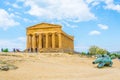 View of the Concordia temple in the Valley of temples near Agrigento in Sicily, Italy Royalty Free Stock Photo