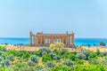 View of the Concordia temple in the Valley of temples near Agrigento in Sicily, Italy Royalty Free Stock Photo