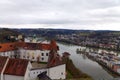 View of the Danube and Inn rivers from Veste Oberhaus near Passau
