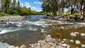 View at confluence of two mountain rivers