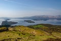 View from Conic hill in Scotland. Beautiful mountains with a lake.