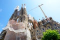 View on construction of the Basilica of the Holy Family (Sagrada Familia) Royalty Free Stock Photo