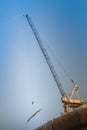 View of construction of multi-storey residential building. Condo Royalty Free Stock Photo