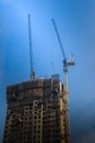 View of construction of multi-storey residential building. Condo Royalty Free Stock Photo