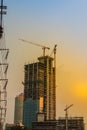 View of construction of multi-storey residential building. Condo