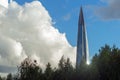 View of the construction of the tower of Lakhta Center