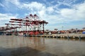 Container terminal in the port of Yangshan, China. Royalty Free Stock Photo