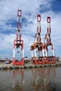 Container terminal in the port of Yangshan, China. Royalty Free Stock Photo