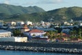 View from container terminal on Philipsburg on the Caribbean island of Sint Maarten, which is the Dutch part.