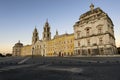 View of the Convent of Mafra at sunset in Mafra, Portugal