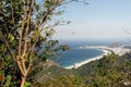 View of Copacabana and Atlantic ocean from Sugarloaf cable car Royalty Free Stock Photo