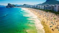 View of Copacabana beach, Rio de Janeiro, Brazil, Copacabana beach in Rio de Janeiro, Brazil. Copacabana beach is the most famous