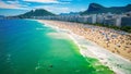 View of Copacabana beach in Rio de Janeiro, Brazil, Copacabana beach in Rio de Janeiro, Brazil. Copacabana beach is the most