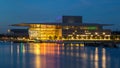 View of the Copenhagen Opera House at night. Copenhagen, Denmark Royalty Free Stock Photo