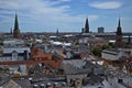 View of Copenhagen from the tower Rundetaarn, Denmark Royalty Free Stock Photo