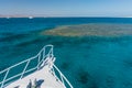 View at the coral sea from white yacht Royalty Free Stock Photo