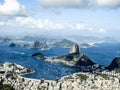 View from Cordova Mountain of Sugarloaf Mountain and city of Rio de Janerio, Brazil