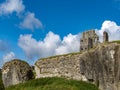 View of Corfe Castle ruins on sunny day Royalty Free Stock Photo