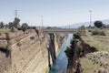 View of the Corinth Canal and bridge (Peloponnese, Greece